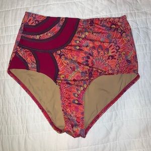 High Waisted Paisley Swim Bottom